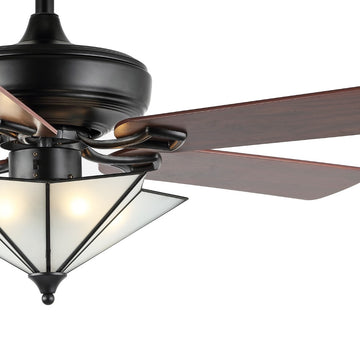 Moravia 52" Farmhouse Rustic Iron Star Shade LED Ceiling Fan With Remote - JONATHAN Y